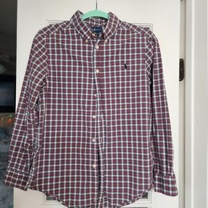 Ralph Lauren Kids Red and Blue Plaid Button Down Shirt